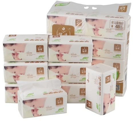Jnktka 16 Pack Soft White Facial Tissues, 4-Ply Box Tissues Multipack | Soft Tissues for Home, Office, Dormitory, Healthcare