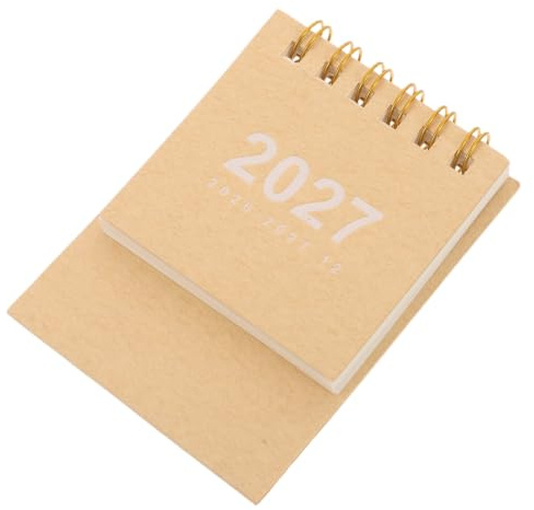 SOLUSTRE Mini Bordskalender Spiralbunden Månadskalender Mini Daglig Skrivbordskalender för och Hem Platsbesparande och Robust Design
