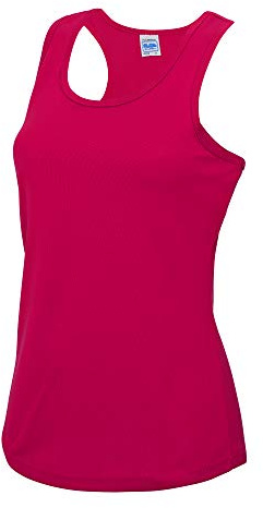 Just Cool Girlie Fit Sports Ladies Vest / Tank Top (L) (Hot Pink)