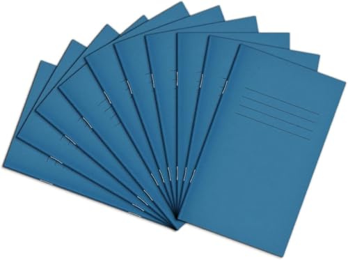 Rhino A6+ Exercise Books, 48-Page / 7mm Lined with Centre Margin Paper Notebook, 100-Pack, Writing Book, Office & School Stationery Supplies, Light Blue