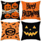 Bigqin Kissenbezug 45 x 45 cm, 4er Set, Quadratischer Deko Kissenbezug, Halloween Kissenbezug für Schlafzimmer Sofa