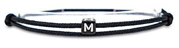 Made by Nami Surfer-Armband Personalisiert mit Buchstabe - Damen Herren Mädchen Pärchen-Armband individualisiert - Freundin Freundschaftsarmband Geschenk - Wasserfest & Verstellbar (Schwarz Z)
