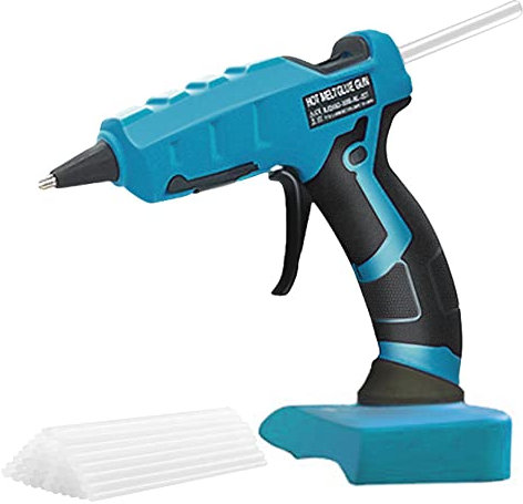Heißklebepistole NL227C Heißschmelzpistole Auslaufsicheres Design Kompatibel mit Makita-Akku 18V 20V Bastelwerkzeug mit 30 Klebesticks