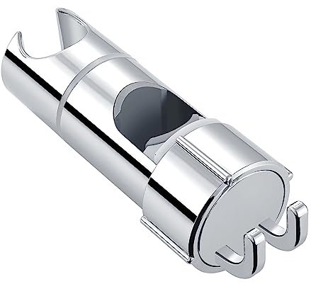 Joyoldelf Universal Handbrause Halterung, verstellbar Duschhalterung, 360° drehbar Brausehalter für Slide Bar 16-27 mm Außen Durchmesser, ABS Grade Kunststoff, Verchromt