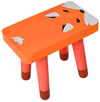 Homoyoyo Holz Kinderhocker Cartoon Tritthocker Für Zuhause Möbel Aus Hochwertigem Material Leicht Zu Tragen Bewegen Füchse
