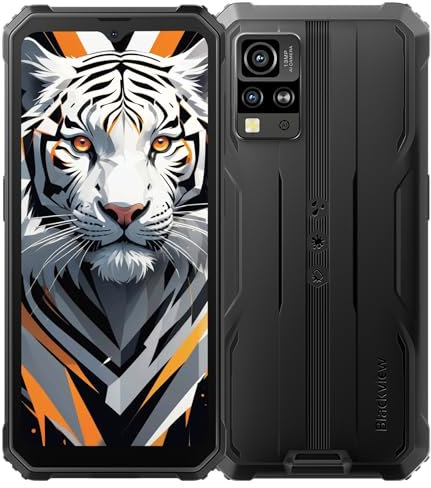 Blackview BV4800 Pro Téléphone Incassable 2025,Téléphone Portable Incassable 12Go+128Go /2To TF, 285g&13.5mm, 6.56 HD+, 16MP, NFC/Fingerprint/Face ID/OTG/4G Dual SIM Smartphone 2 Ans Garantie-Noir