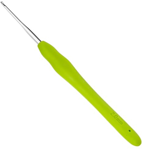 Totofy agujas crochet 2 mm,ganchillos crochet con mango suave ergonómico, agujas ganchillo adecuado para principiantes y entusiastas del ganchillo