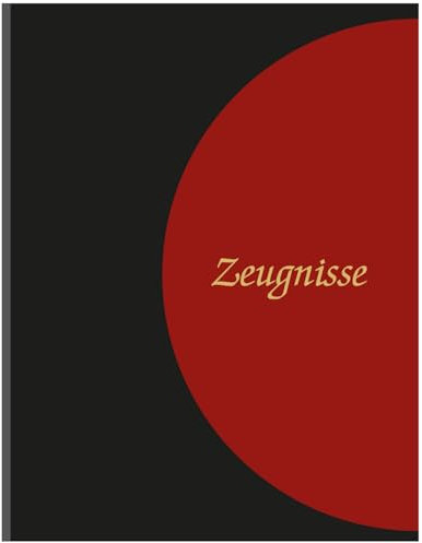 ADINA Hochwertige Zeugnismappe A4 mit 10 Hüllen (schwarz-rot)