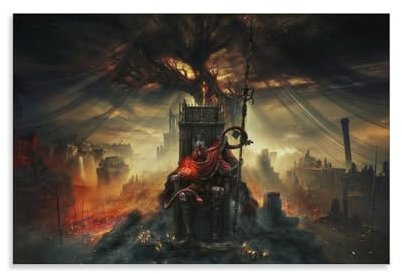 DMYTDYQK Poster mit Elden-Ring, Schatten des Erdtrees, 1 Leinwand-Poster, Schlafzimmer, Dekoration, Landschaft, Büro, Raumdekoration, Geschenk, 30 x 45 cm