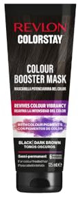 Revlon, Colorstay, Masque Booster de Couleur, Coloration Temporaire, Soin pour entretenir la coloration, Ravive l'éclat, intensifie, hydrate, Cheveux noirs ou châtains foncés, 125ml, 6 Utilisations