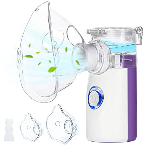 Inhalationsgerät für Kinder und Erwachsene - Inhalator Vernebler Baby, Ultraschall Inhaliergerät für Erkältung, Inhalationsgerät mit Mundstück und 2 Maske- Lila