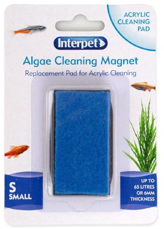 Interpet Aquarium Fish Tank Algae Cleaning Magnet, Designed For Easy Maintenance, Keeps Hands Dry and Fish Undisturbed, for Glass & Acrylic Aquariums, Size Small