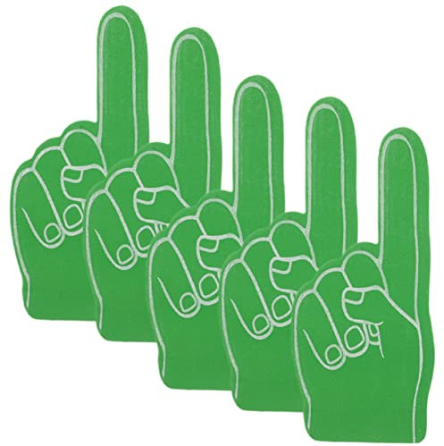 MUELODSIC 5 Stück Jubel Handfläche hühner teamgeister Handklatscher Party Sachen Pompons Finger stärken Schaumstoff-Finger-Cheerleading Zubehör für Sportveranstaltungen Eva Green