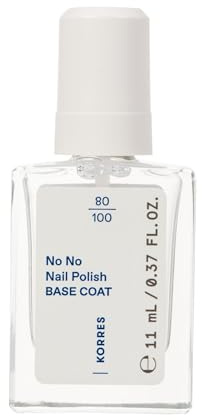KORRES No No Nail Polish Base Coat - base smalto vegana 10-free, per un risultato a lunga tenuta, resistente alle scheggiature, 11 ml - unghie curate in modo naturale senza sostanze nocive