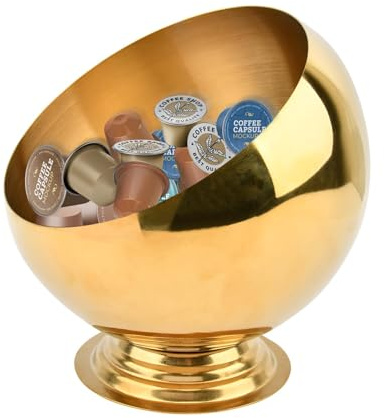 Kazheon Coffee Pod Holder Large Capacity Coffee Pod Storage K Cup Organizer Espresso Pods Holder Espresso Capsule Storage for Counter(COLOR:gold)