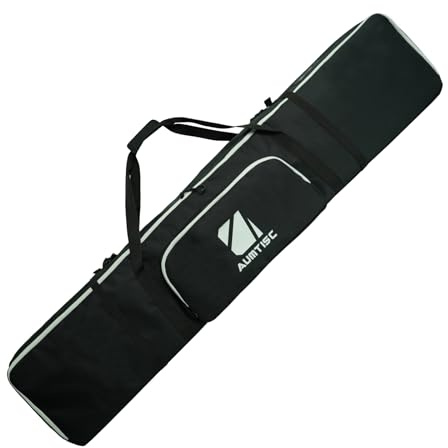 AUMTISC Bolsa de snowboard para viajes en avión, bolsas acolchadas para snowboard, bolsa individual con bolsillo de almacenamiento, bolsa de esquí resistente al agua, bolsas largas de snowboard con