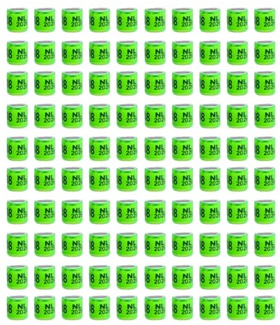 Fzaqwen 100 Anillas para Patas de Paloma, Anillas para Patas de, Fáciles de Identificar, Bandas Prácticas de Identificación 2026 para Pinzón Enano, Ca, Hierba Verde Holanda