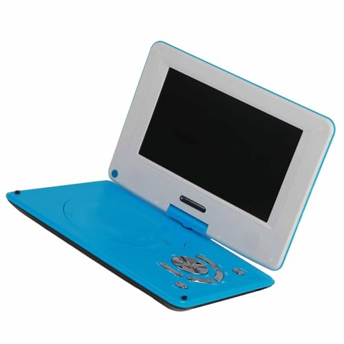 Generic Lettore DVD Portatile Ad Alta Definizione per Viaggi in Auto, Lettore Multifunzione Full HD con Porta USB per Avventure All'aria Aperta (BLUE)