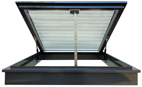 LIGUIEN Lucernari Elettrici Intelligenti per Tetti, Finestra per Tetti con Telecomando E Sensore Pioggia, Finestra per Tetti con Doppio Vetro Temperato per Soffitta/Veranda(LxW 60x50cm/23.6x19.7in)