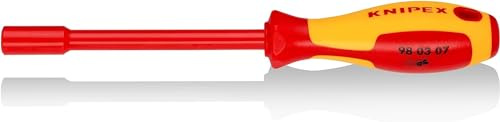 KNIPEX Nut Driver with Screwdriver Handle Insulated with Multi-Component Grips, VDE-Tested 237 mm, 98 03 07