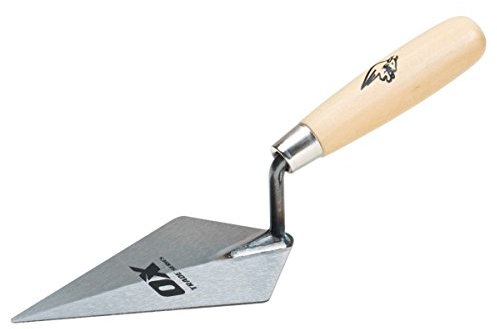 OX OX-T017813 Trowel - Pro Wooden Handle Trade Pointing Trowel -Industrial Grade Carbon Steel Pointing Trowel - Multicolour - 5 Inch/127 mm