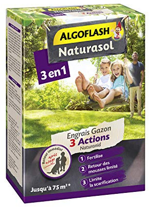 ALGOFLASH NATURASOL Engrais Gazon 3 Actions, 3 kg, AG3BIO75