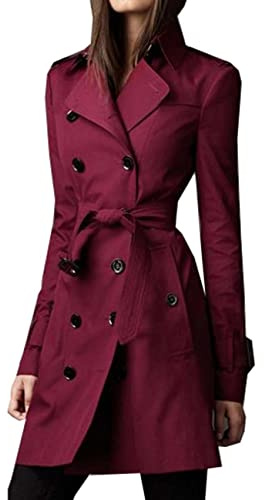 BAIXIAOCHI Cappotto Da Donna Primaverile E Autunnale Cappotto Doppiopetto Slim Lungo Trench Da Donna