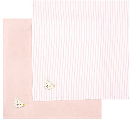 Steiff Unisex Baby set luiers Mullwindel 2er Pack GOTS, Rosa, Einheitsgröße EU
