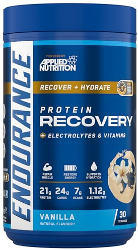 Applied Nutrition Endurance - Post Exercise Recovery Drink, Protein Powder with Carbohydrates Electrolytes BCAAs Vitamins & Minerals (1.5kg - 30 Servings) (Vanilla)
