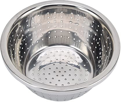 Mikroporöses Sieb aus 304 Edelstahl mit großem Fassungsvermögen, Reibesieb, Küchensieb zum Waschen von Gemüse, Obst und Reis(24cm)