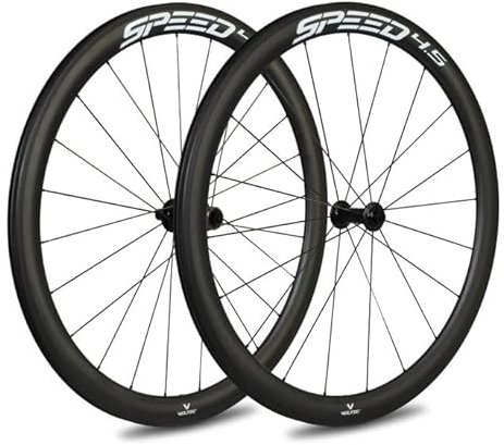 Veltec Unisex – Erwachsene Laufradsatz Speed 4.5 19mm SR Rim-Brake Shimano QR, schwarz/weiß, 622-19
