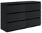 Tesconcept Kommode mit 6 Schubladen 119 cm Schwarz Matt, Sideboard Schrank, Mehrzweckschrank Regal Wohnzimmer Schlafzimmer Möbel | 119x77x33cm | Spanplatte Plattenstärke 16mm4
