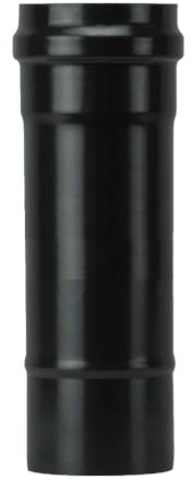 Tubo per Stufa a Pellet in Acciaio rivestito con smalto porcellanato Nero per Canna Fumaria (Tubo da 25H cm, Diametro 8 Ø cm)