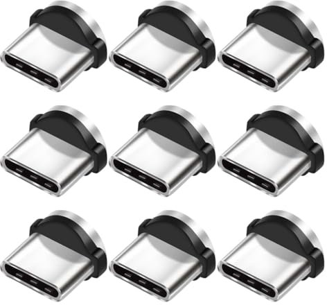 DEARMAMY Adattatore Cavo Telefonico Magnetico Da 9 Pezzi Connettore Cavo Di Ricarica Magnetico Girevole A 360° Per Cavo Di Ricarica USB Di Tipo 0 39 Pollici