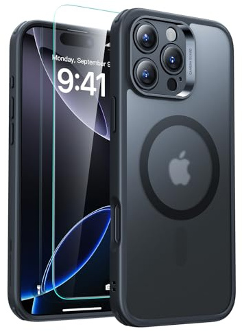 ESR für iPhone 16 Pro Hülle (4 in 1) Set, Transparente Matte Hülle mit Displayschutzfolie, Kompatibel mit MagSafe, Militärnorm Schutz, Classic Serie, Mattiertes Schwarz