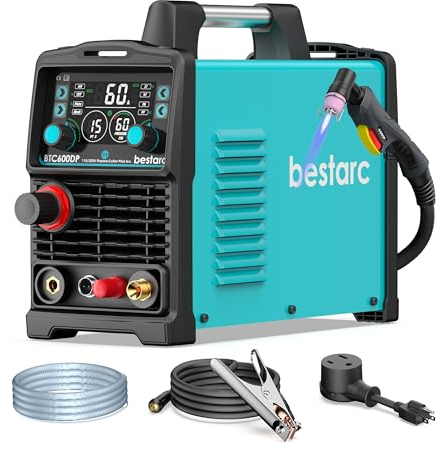 bestarc - 60 Amp Plasma Cutter, Pilot Arc [Air Sensor Technology] 110/220V BTC600DP 13th Generation, Large Screen, Digital Plasma Cutting Machine (BTC600DP 13GEN
