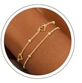 ZHESHY Bracelet Femme Argent Or Plaqué Or 14k Réglable Empilable Chaîne Bracelets Coeur Perle Love Scintillante Lot Bracelets Personnalisé Fantaisie Anniversaire Pour Femmes File Bijoux 16cm+5cm