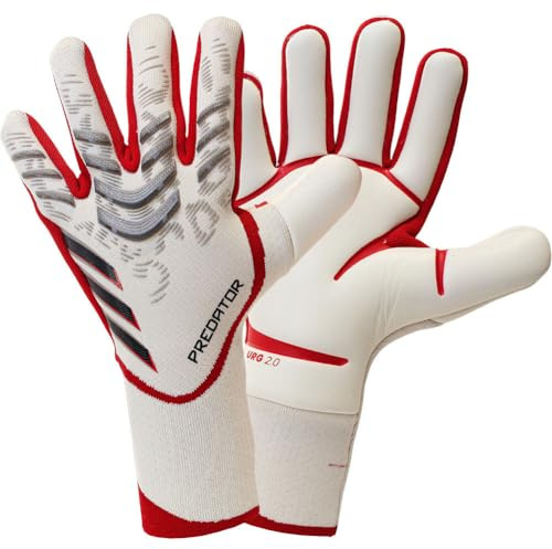 Longjihui Guantes de portero de fútbol, guantes de entrenamiento de portero, agarre fuerte, antideslizantes y transpirables para adultos y niños (blanco, 6)