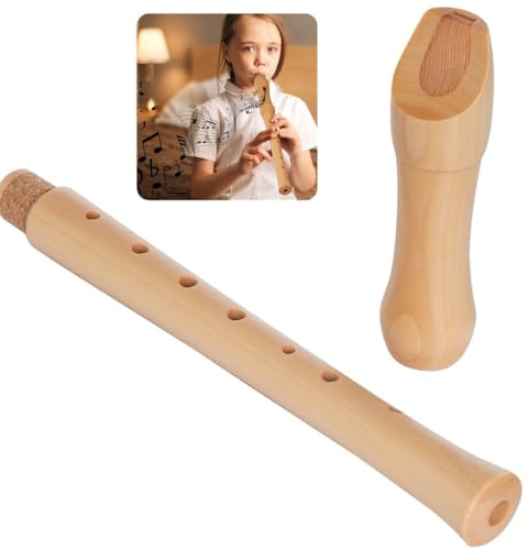 Holzblockflöte im deutschen Stil, Barock-Sopranflöte für Anfänger, Kinder, Erwachsene, mit Koffer, Öl und Zubehör