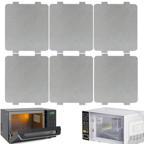 DOKRIN Plateaux tournants pour micro-ondes,Feuille de mica universelle pour four à micro-ondes en 6 pièces, couvercle de guide d'ondes pour micro-ondes, convient aux accessoires de four à micro-ondes