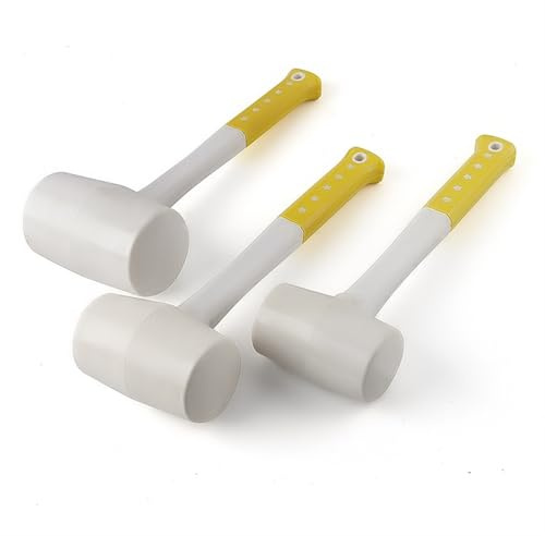 1 st 55 mm 60 70 diameter kraftig vit gummihammare for keramiska plattor, plastlim och installationshammare med halkfritt handtag(55mm Diameter)