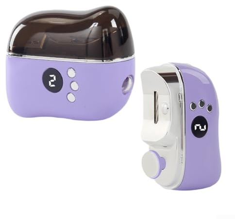 Solaughguy Smerigliatrice elettrica per unghie con funzionamento automatico e sicurezza anti-pizzicamento, tagliaunghie elettrico multifunzione e lucidatore per manicure, compatto (viola)