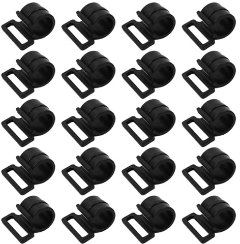 HOODANCOS 20 Stück Zeltclips aus Robustem Kunststoff C förmige Markisenklemmen Leichter Camping Aufhängungshaken für Zeltzubehör und Outdoor Wandern