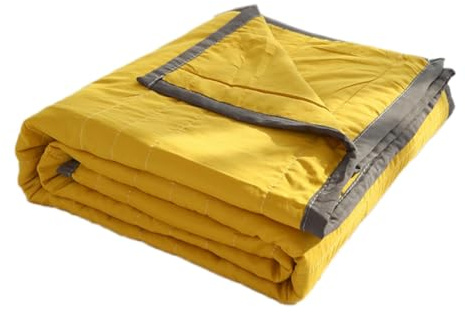 YGBWAOV Coperta di Ghiaccio per Tutte Le Stagioni - Trapunta Estiva più per Ha e I Sudori Notturni, Giallo Resistente, 140 X 200 cm