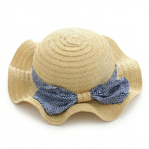 CNGYNI Chapeau de paille pour enfant avec nœud – Chapeau de soleil souple pliable UPF 50+ respirant pour l'été, la plage, les jeux en plein air