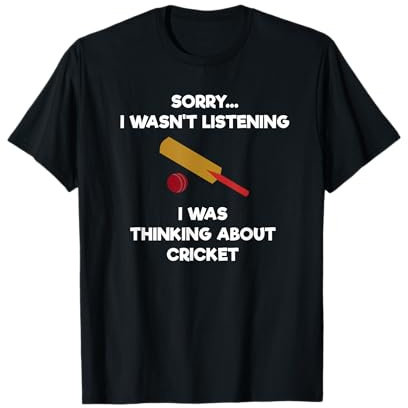 Cricket Game T-Shirt - Funny Listening - Bat T-Shirt