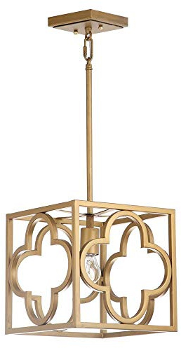 SAFAVIEH PND4017A Collection Rabia Trellis Pendant Light, Gold
