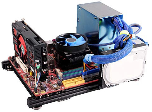 Custodia per PC aperta fai-da-te, custodia per computer con piattaforma di prova overclocking M-ATX in lega di alluminio, realizzata in materiale di in lega di alluminio 20x20, supporti p
