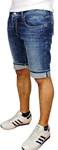 Evoga Jeans Pantaloni Corti Uomo Blu Denim Shorts Estivi in Cotone (44, Blu Denim)