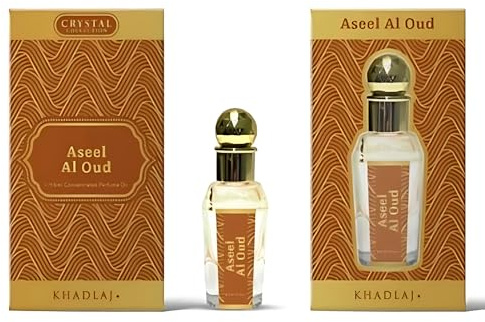 Khadlaj Perfume Oil 15ml - Premium Non-Alcoholic Long-Lasting Fragrance for Women & Men - Unisex Arabian Oud Attar Sweet Floral Musky Woody Notes - 8 Luxurious Variants 1x6 Pc (Aseel Al Oud (15ML))
